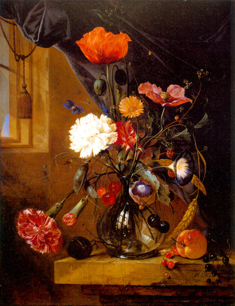 Bouquet of Flowers in a Glass Vase