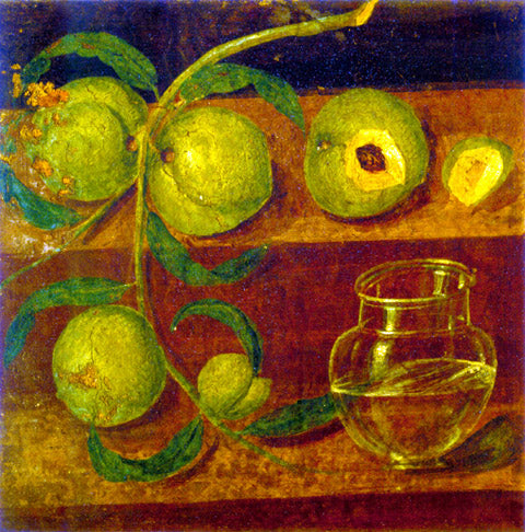 Branch of Peaches and a Glass Jar
