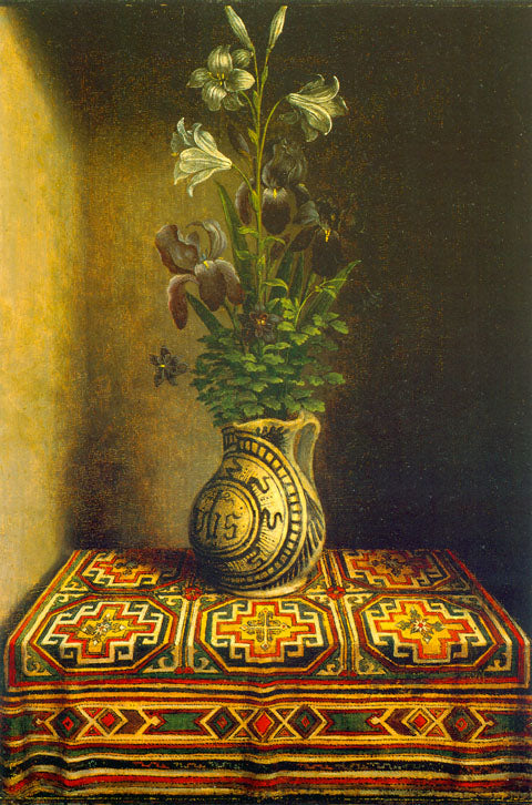 Majolica Vase with Flowers