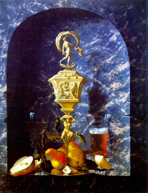 Relief Chalice, Fruit and Glasses in a Stone Niche