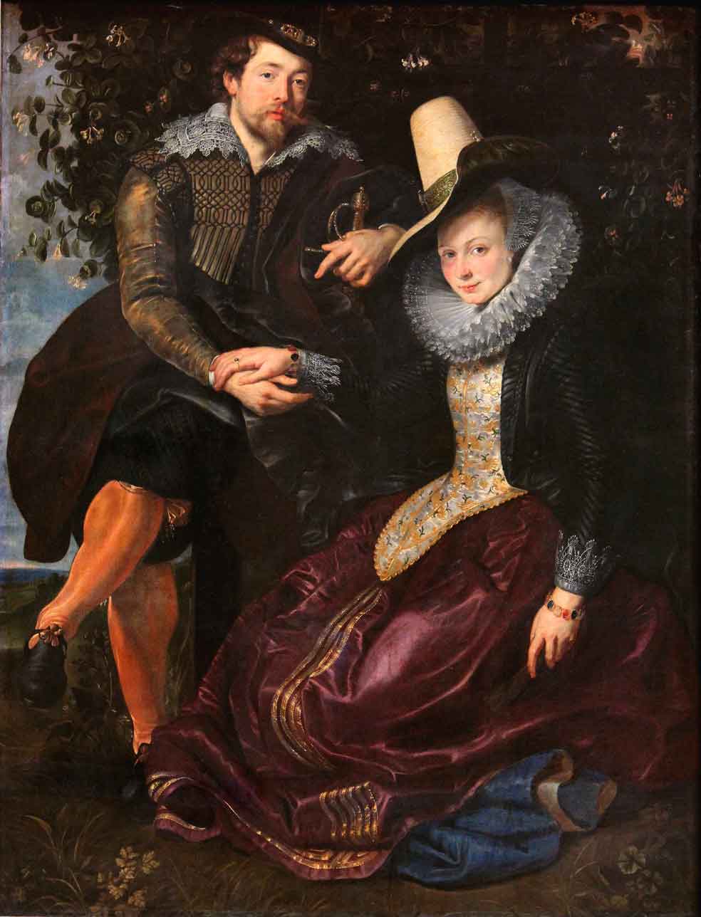 Self portrait with Isabella Brandt, his first wife, in the honeysuckle bower