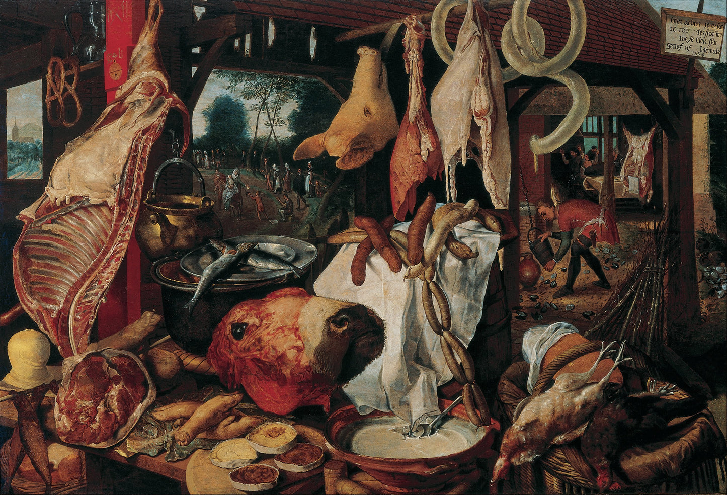Still Life with Meat and the Holy Family